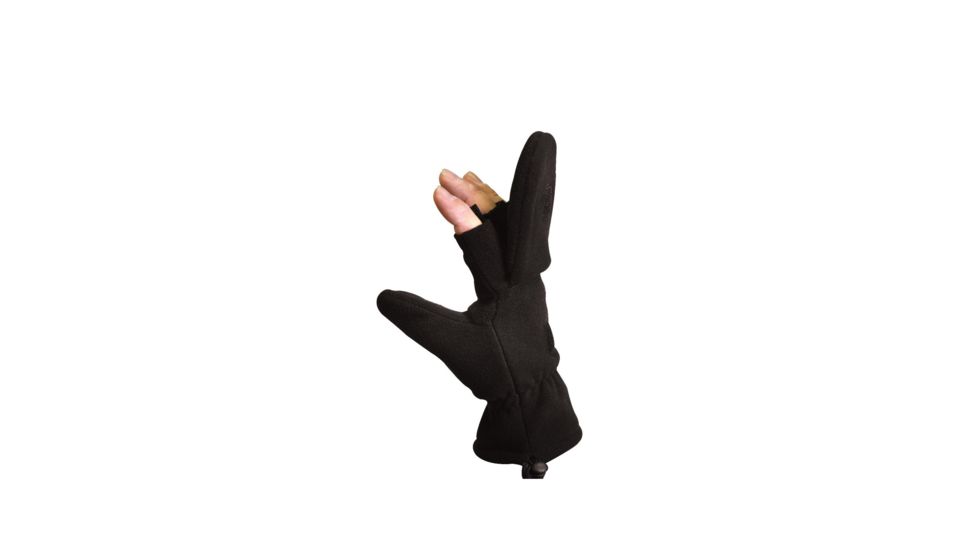 Rothco Fingerless Sniper Glove / Mittens, Black, L, 4395-Black-L