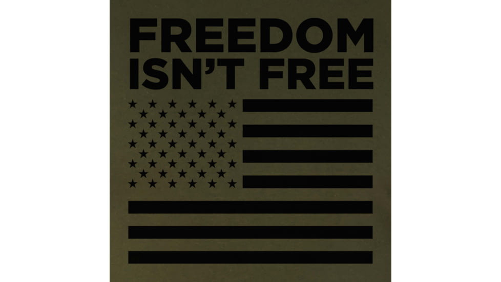 Rothco Freedom Isn't Free Flag T-Shirt - Men's, Olive Drab, Small, 27080-OliveDrab-S