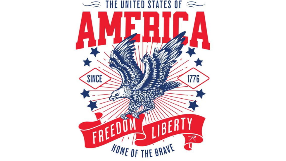 Rothco Freedom &amp; Liberty Patriotic T-Shirt, White, Small, 18120-White-S