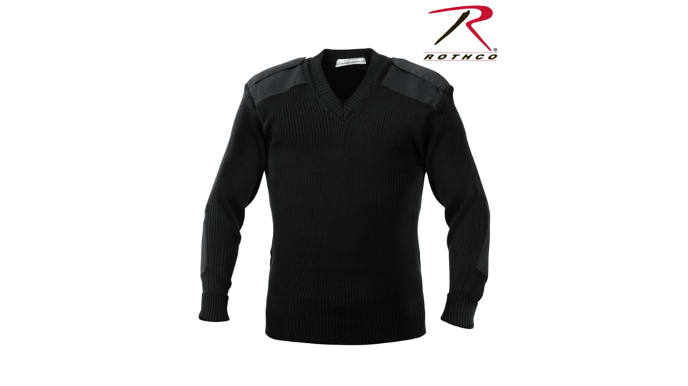 Rothco G.I. Style Acrylic V-Neck Sweater, Black, Extra Small, 6345-Black-XS