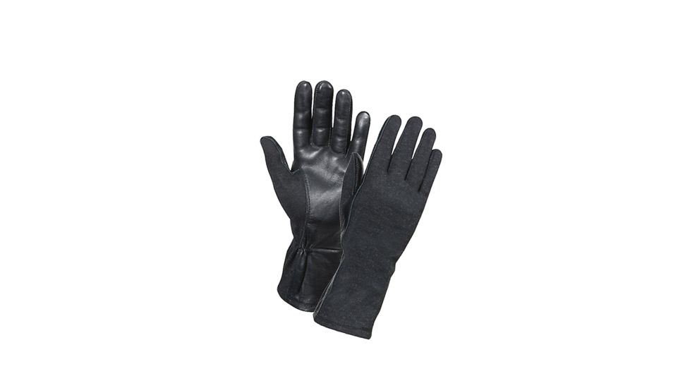 Rothco G.I. Type Flame &amp; Heat Resistant Flight Gloves, Black, 9, 3457-Black-9