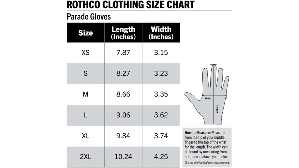 Rothco Gripper Dot Parade Gloves, White, L, 4411-Lg