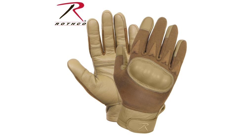 Rothco Hard Knuckle Cut and Fire Resistant Gloves, Coyote Brown, L, 2807-CoyoteBrown-L