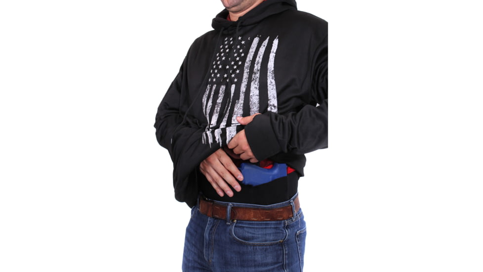 Rothco U.S. Flag Concealed Carry Hoodie - Men's, Black, 4XL, 3169-Black-4XL