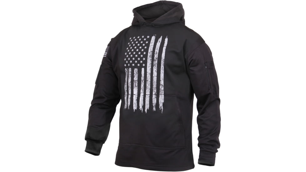 Rothco U.S. Flag Concealed Carry Hoodie - Men's, Black, 4XL, 3169-Black-4XL