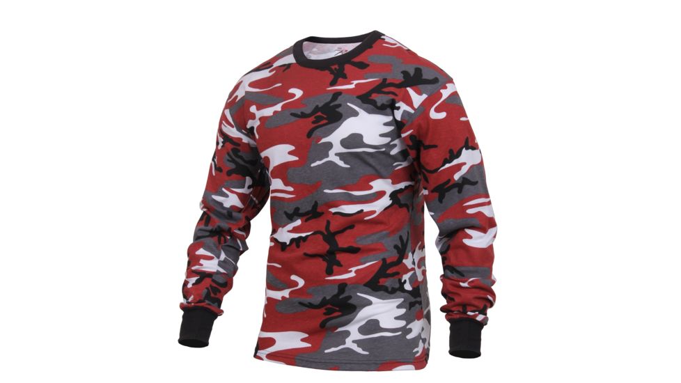 Rothco Long Sleeve Colored Camo T-Shirt, Red Camo, M, 3173-RedCamo-M