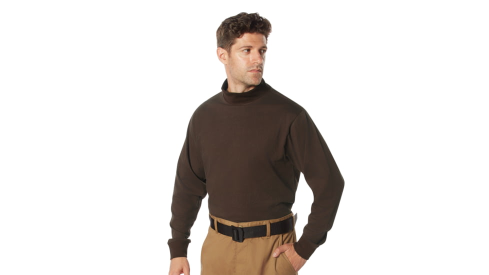 Rothco Mock Turtleneck - Mens, Dark Brown, 2XL, 34066-DarkBrown-2XL