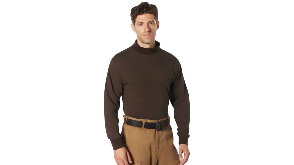 Rothco Mock Turtleneck - Mens, Dark Brown, 2XL, 34066-DarkBrown-2XL