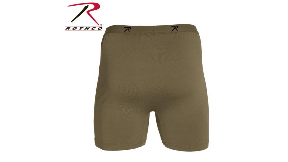 Rothco Moisture Wicking Performance Boxer Shorts - Mens, Antimicrobial, Anti-Odor, AR 670-1 Coyote Brown, Medium 3826-M