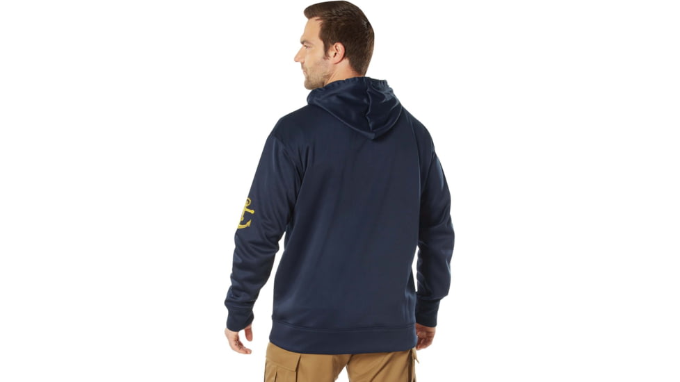 Rothco Navy Emblem Pullover Hooded Sweatshirt - Mens, Navy Blue, Small, 20570-NavyBlue-S
