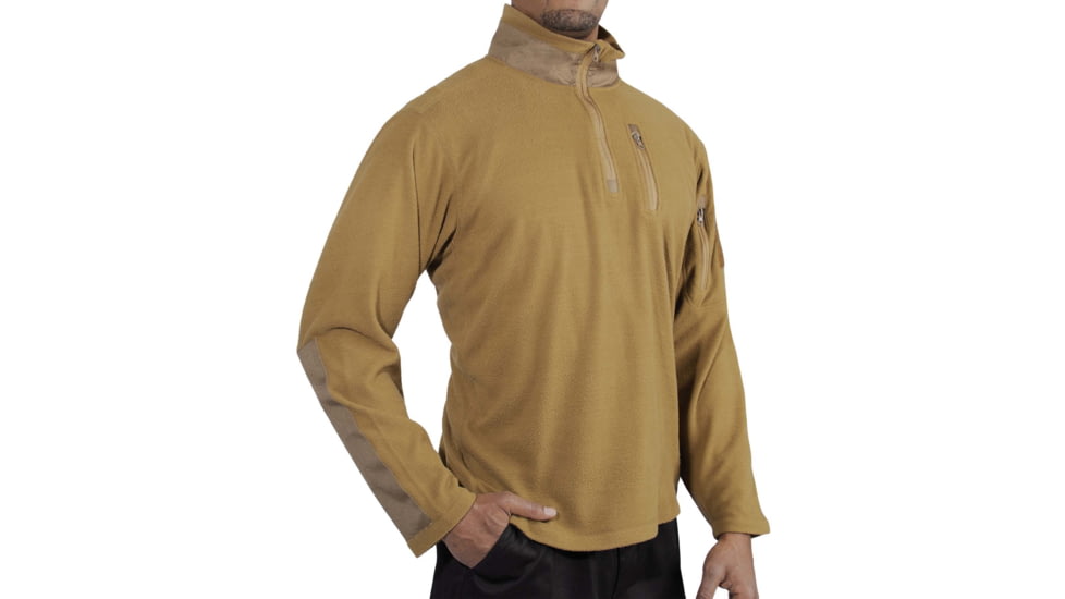 Rothco Quarter Zip Fleece Pullover - Mens, Coyote Brown, Small, 97345-CoyoteBrown-S