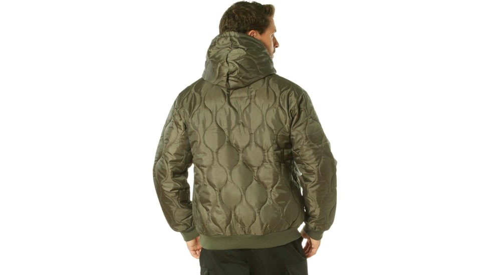 Rothco Quilted Woobie Hooded Sweatshirt - Mens, Olive Drab, Small, 10498-OliveDrab-S