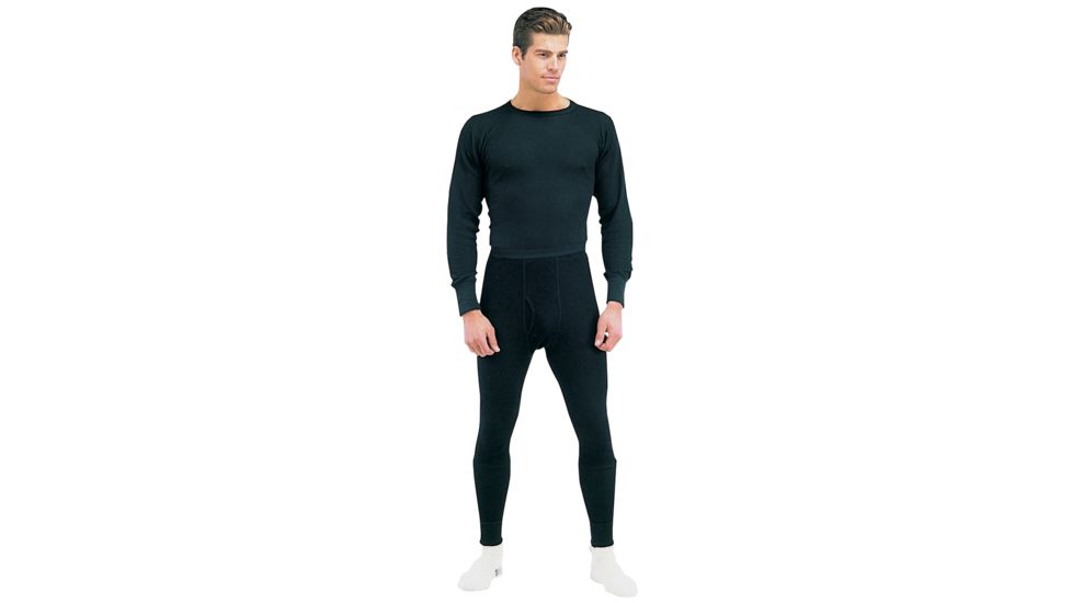 Rothco Thermal Knit Underwear Top, Black, XL, 63632-Black-XL