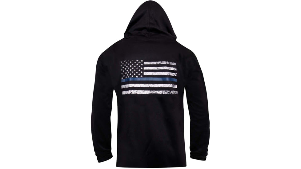 Rothco Thin Blue Line Concealed Carry Zippered Hoodie - Mens, Black, Large, 56071-L