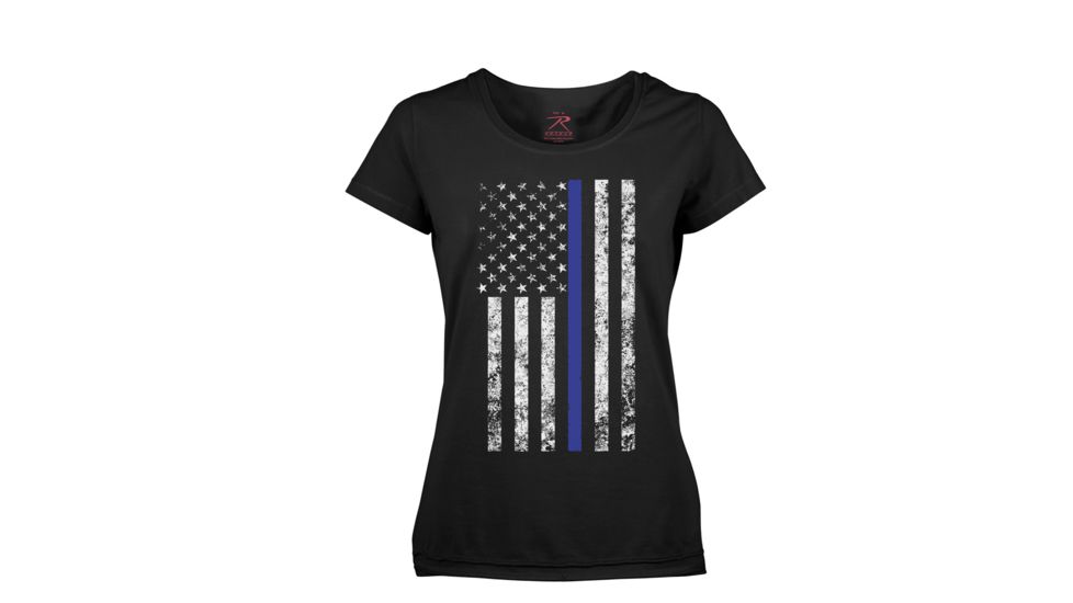 Rothco Womens Thin Blue Line Longer T-Shirt, Extra Small, 5688-XS