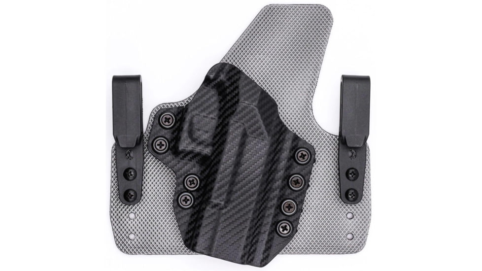 Rounded Tuckable IWB KYDEX/Padded Wide Hybrid Holster, Canik TP9SF / TP9SF Elite / TP9SA, Right Hand, Carbon Fiber Black, CNK-TP9SA-CF-RH-WDFOAM