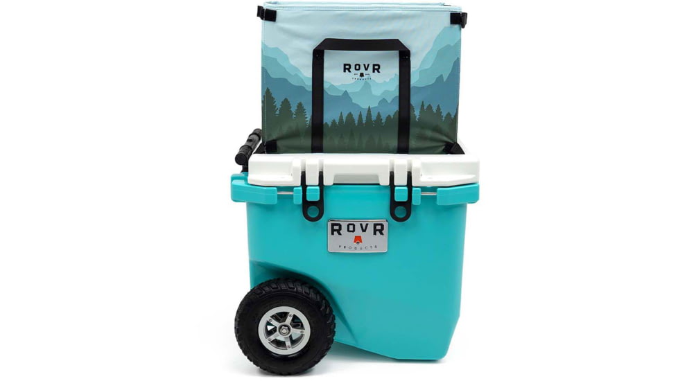 RovR Products RollR 45 Cooler w/ Wagon Bin, Glacier, 45 Quart, 45GROLLRWB