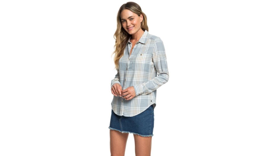 Roxy Capital Dream Long Sleeve Shirt - Womens, Blue Mirage Fields, Large, ERJWT03221-BMK1-L