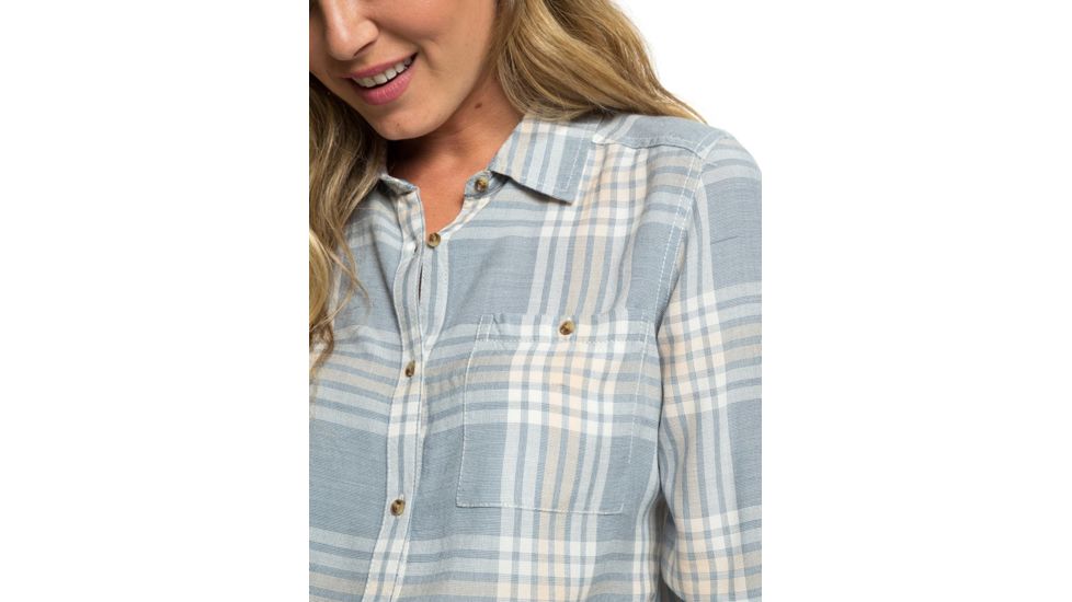 Roxy Capital Dream Long Sleeve Shirt - Womens, Blue Mirage Fields, Large, ERJWT03221-BMK1-L