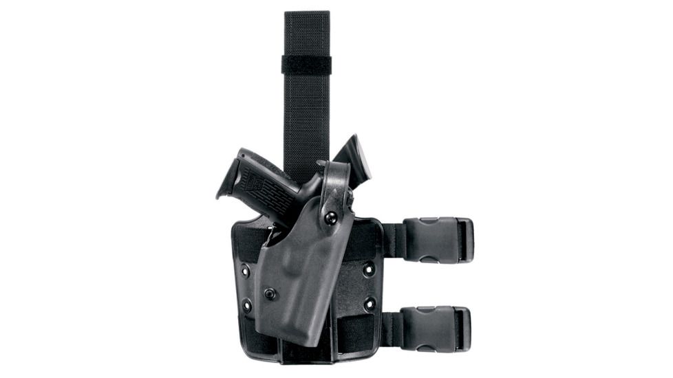 Safariland 6004 SLS Thigh Holster w/Shroud &amp; 1 Strap, Right Hand, STX Black - Colt 1991A1 &amp; Similar