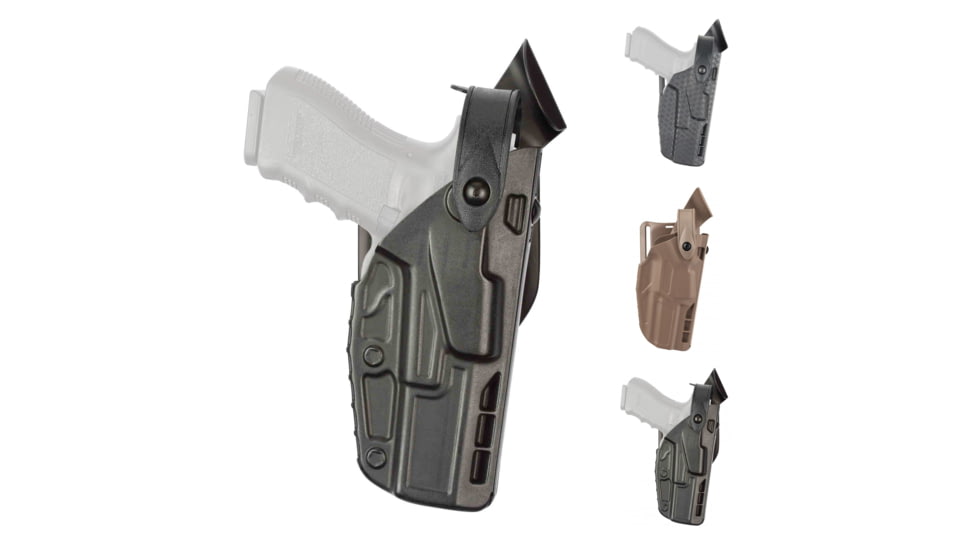 Safariland 7360 7TS ALS/SLS Mid-Ride, Level III Retention Duty Holster, Black, Black Basketweave, Flat Dark Earth, Plain Black