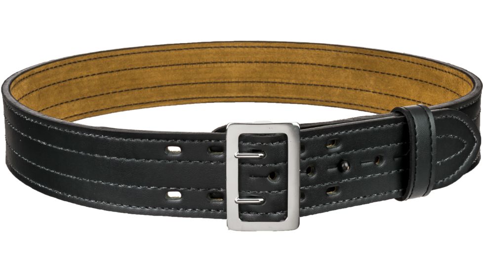 Safariland 87 Suede Lined Belt, Plain Black, Chrome Buckle - Waist 36 in