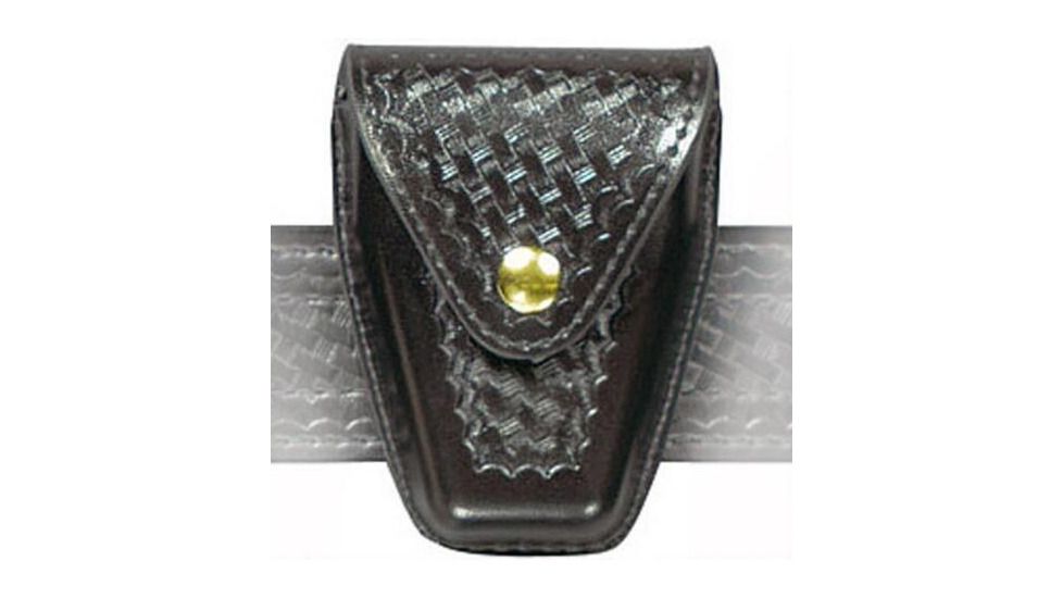 Safariland 90 Cuff Case, Plain Black, Brass Snap 90-2B