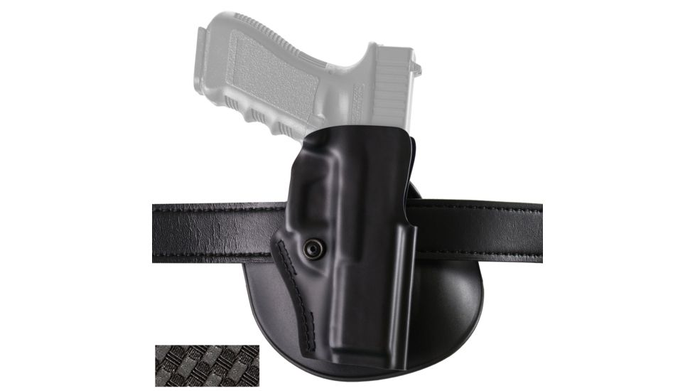 Safariland 5198 Open Top Paddle &amp; Belt Slide Holster w/Detent, Colt Government, STX Basket Weave Black, Right Hand, 5198-53-481