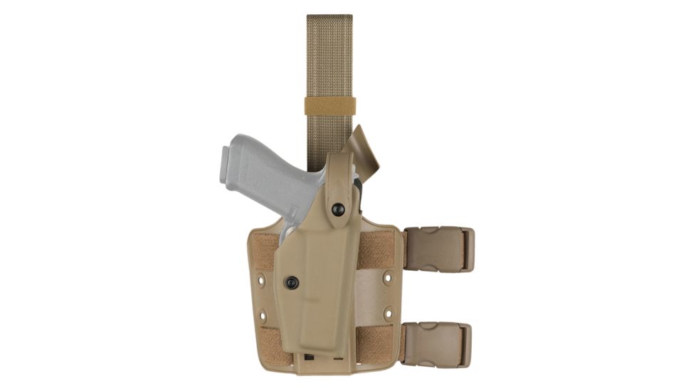 Safariland 6004 SLS Tactical Holster w/Dbl Leg Straps Kimber w/Light Rail w/X 200 STX Flat Dark Earth Left Hand 6004-5340-552
