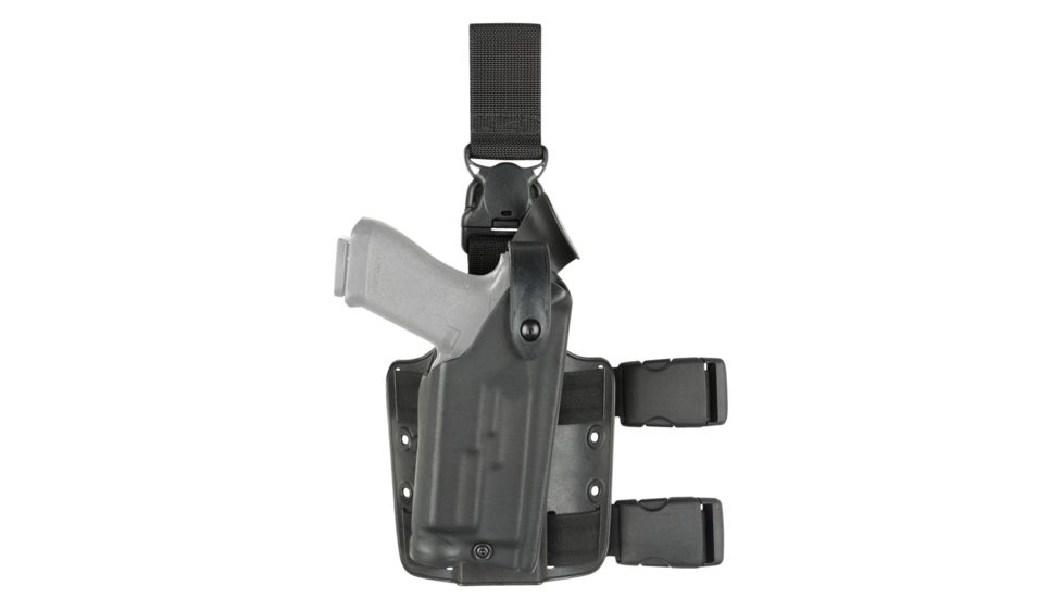 Safariland Model 6005 SLS Drop-Leg Holster, Glock 19/23/32 w/ITI M3 Light, Left Hand, Plain Black, 6005-2832-122-SP10