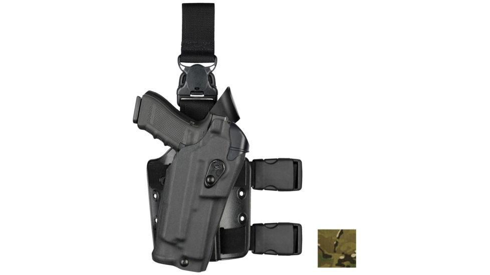Safariland Model 6304RDS-SP10 ALS/SLS Drop Leg Holster, Glock 17/22/31 w/ITI M3, Right Hand, Cordura, Single Strap, Universal Flex Adapter, Multi Cam, 6304RDS-832-701-SP6