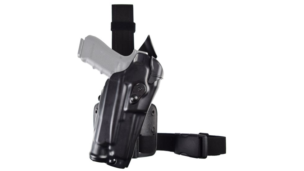 Safariland Model 6354RDS-SP10 ALS Drop Leg Holster, Sig Sauer P320 9mm/.40 Full Size w/ITI M3/Streamlight TLR1/SF X300/X300U, Right Hand, STX Plain, Single Strap, Black, 6354RDS-4502-131-SP10