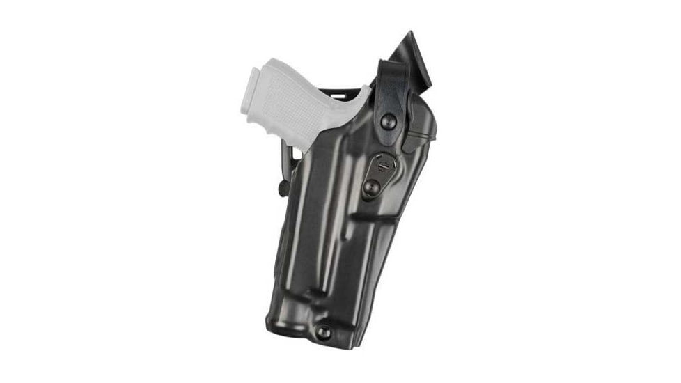 Safariland Model 6360RDS ALS/SLS Mid-Ride Level III Duty Holster, Glock 19/23, SureFire XVL2, Left, Hi Gloss Black, 6360RDS-28329-492
