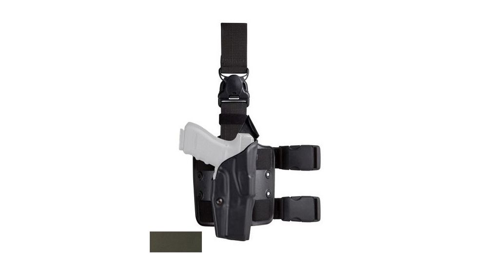 Safariland Model 6385 ALS/OMV Drop-Leg Holster, Glock 19/23/32, Right Hand, STX OD Green, 6385-283-561