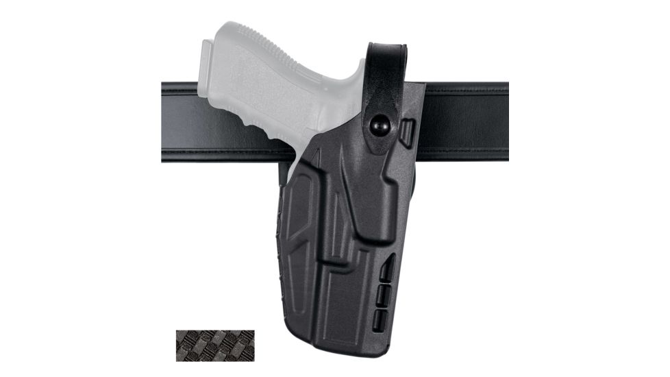 Safariland Model 7280 7TS SLS Mid-Ride Level-II Duty Holster, Glock 19/23/32, Right Hand, STX Basket Weave Black, 7280-283-481