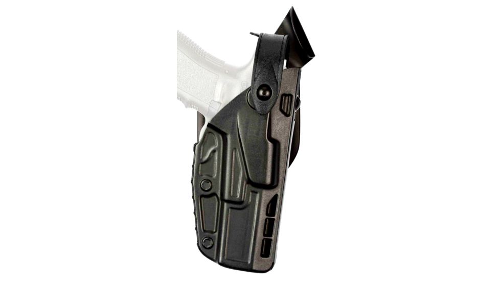 Safariland 7360 7TS ALS/SLS Mid-Ride LVL III Duty Holster, Glock 19 Gen 5, Right, 2.25 in, Plain Black, 7360-2835-411