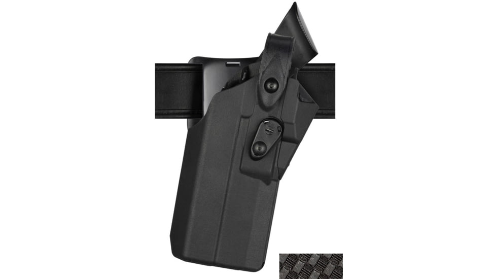Safariland 7360RDS 7TS ALS/SLS Mid-Ride OWB Belt Duty Holster, Sig Sauer P320 w/ Light, Left Hand, Basket Weave, Black, 1329373