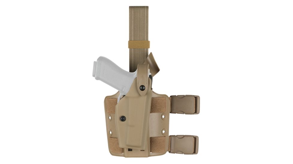 Safariland 6004 SLS Tactical Holster w/Dbl Leg Straps, Sig Sauer P229R DAK Bobbed Hammer w/Light Rails ITI M3/M6, M3 LED 3.9in., STX Flat Dark Earth, Right Hand, 6004-17421-551