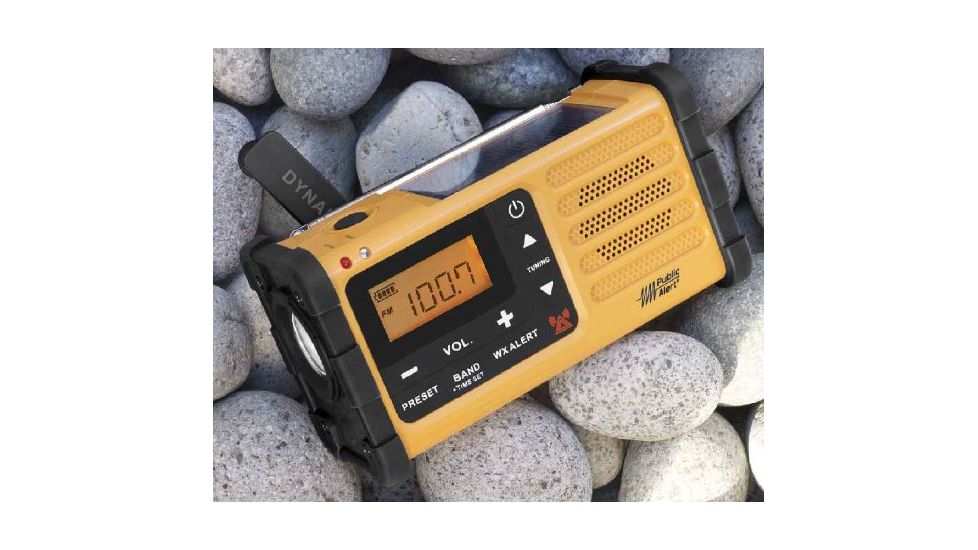 Sangean Digital AM/FM/Weather/Hand crank/USB/Solar Emergency Alert Radio, Yellow MMR-88