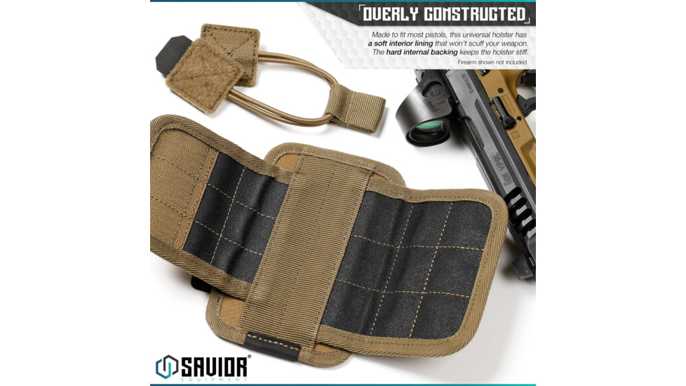 Savior Equipment Universal Pistol Holster, Tan, 5.8in H x 3.75in W, Tan, 5.8in H x 3.75in W, SP-TNS-PHOL-TN