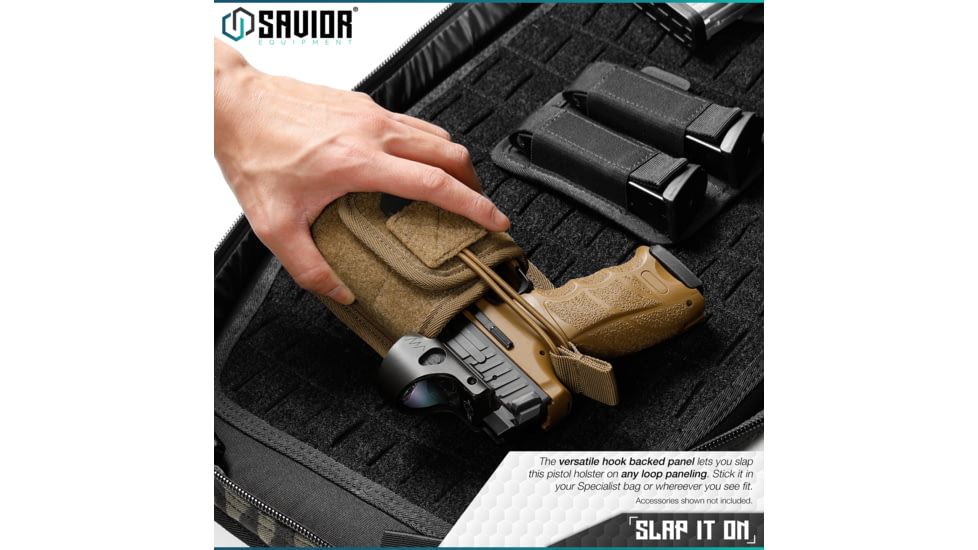 Savior Equipment Universal Pistol Holster, Tan, 5.8in H x 3.75in W, Tan, 5.8in H x 3.75in W, SP-TNS-PHOL-TN