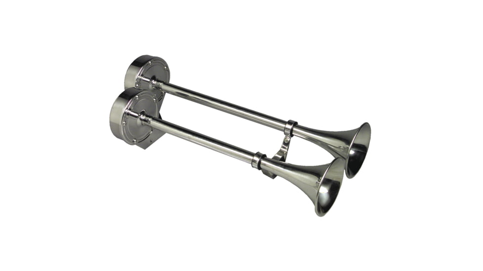 Schmitt &amp; Ongaro Marine Deluxe SS Dual Trumpet Horn - 24V 41529