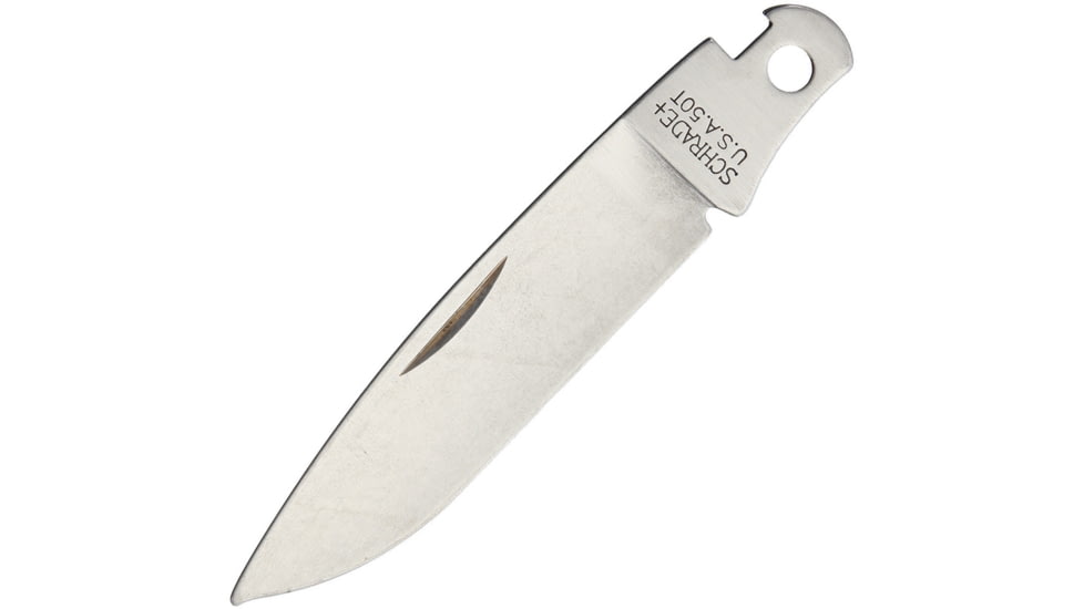 Schrade S643 Knife Blade - Replacement Blades, 3.38in Overall, Satin SS Drop Point, S643
