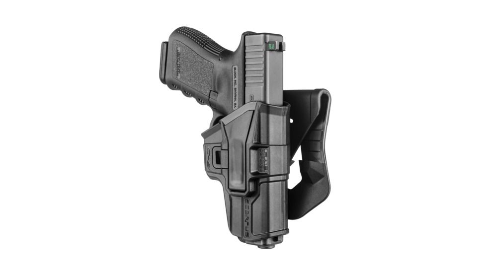 Scorpus Level 1 Retention Swivel OWB Belt/Paddle Holster, Glock 17, Ambidextrous Hand, Black, SC-G9SB