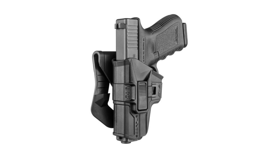 Scorpus M1 Level 2 Retention OWB Belt/Paddle Holster, G-9R, Glock 17/19/26, Left Hand, Black, SC-G9RLHB