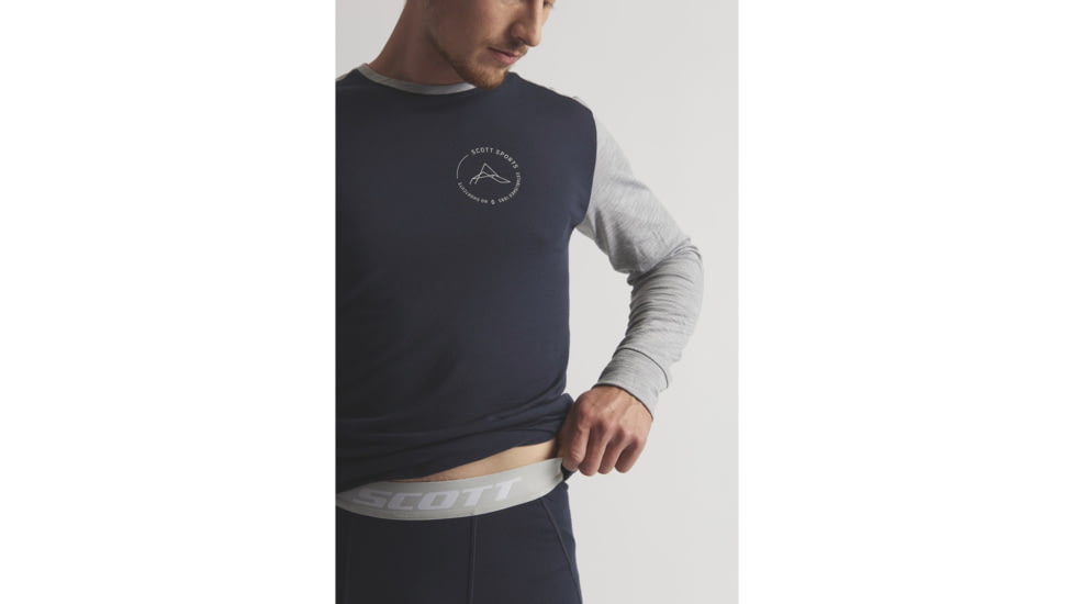 SCOTT Defined Merino L/SL Shirt - Mens, Dark Blue/Light Grey Melange, Large, 2777727037008