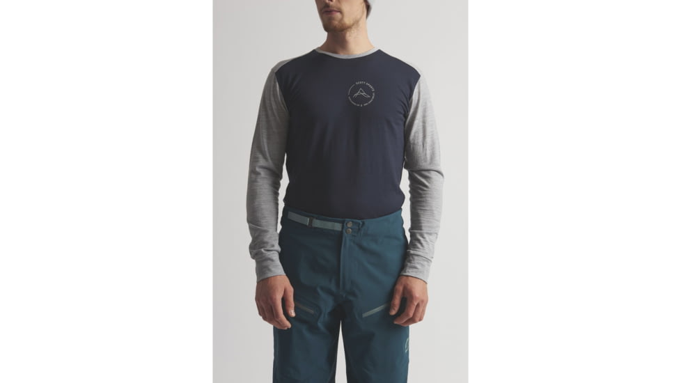 SCOTT Defined Merino L/SL Shirt - Mens, Dark Blue/Light Grey Melange, Large, 2777727037008