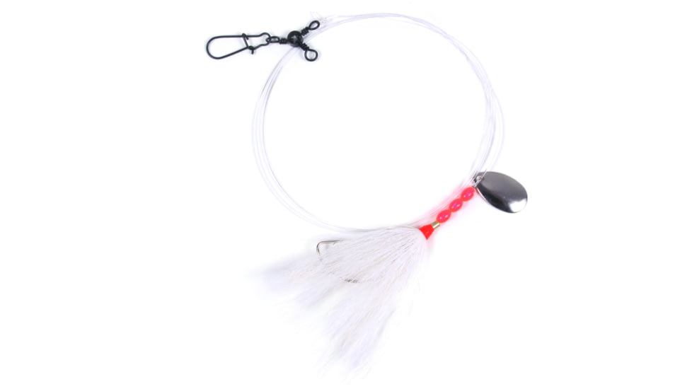 Sea Striker Fluke Rig 2/0 Wide Gap Spinner 3Way White Bucktail, N8955-WH