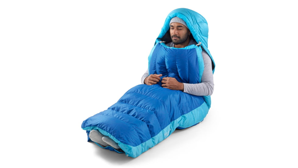 Sea to Summit Trek Down 0F/-18C Sleeping Bag, Long, Snorkel Blue, Long, S1044