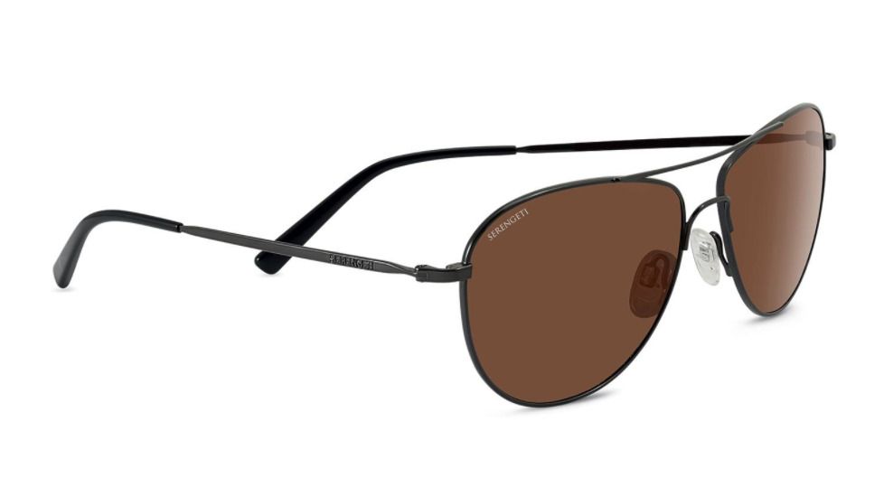 Serengeti Alghero Single Vision Prescription Sunglasses, Shiny Dark Gunmetal Frame, Polarized, Photochromic, 8316SV